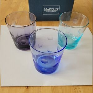 Marquis Waterford Polka Dot multi color 3 glasses